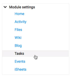 Tasks module setting